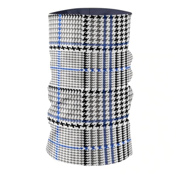 CHIC Black White Blue Houndstooth FaceMask Gaiter - Picture 3 of 9